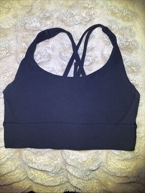 lululemon athletica Ribbed Crisscross Sports Bra - Black size 10